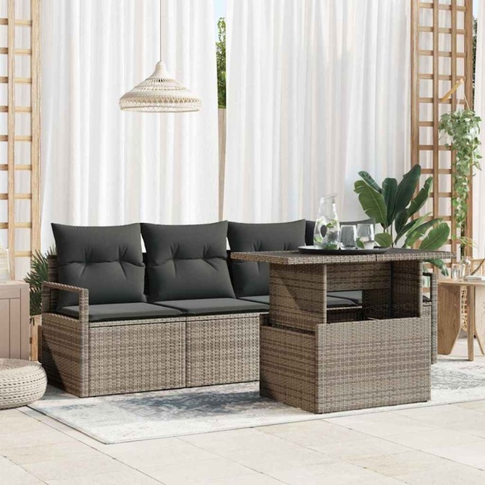 vidaXL Set de canapele pentru grădină 5 pcs Gri 100 x 55 x 73 cm 3348725
