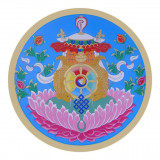 Abtibild sticker feng shui cu cele 8 simboluri tibetane model 2 - 11cm, Stonemania Bijou