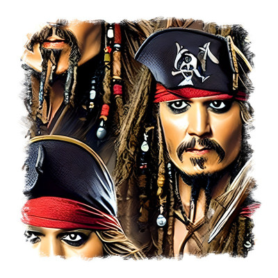 Sticker decorativ Jack Sparrow, Multicolor, 55 cm, 11634ST foto