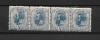 ROMANIA 1893-1908 - SPIC DE GRAU, 5 BANI, STRAIF DE 4 VALORI, MNH (2) - LP 51d, Nestampilat
