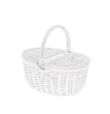 Cumpara ieftin Cos depozitare lemn salcie textil alb 36,5 x 25 x 31 cm