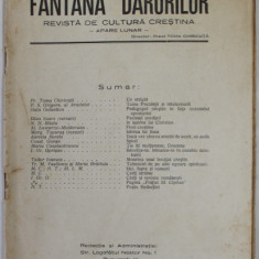 FANTANA DARURILOR , REVISTA DE CULTURA CRESTINA , ANUL III , NR. 8 , OCTOMBRIE 1931