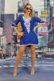 S660RR-4 Rochie scurta de plaja cu maneci trei sferturi, L/XL, M, M/L, S/M