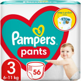 Pampers Pants Size 3 scutece de unică folosință tip chiloțel 6-11 kg 56 buc