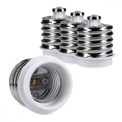 Set 4 Adaptoare dulie de la E40 la E27, Kwmobile, Alb, Plastic, 40403 foto