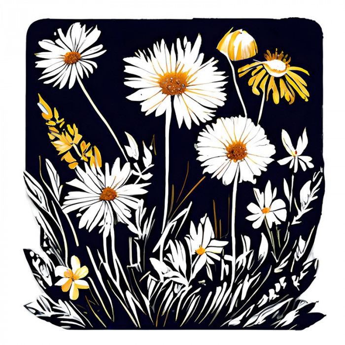 Sticker decorativ, Flori, Negru, 61 cm, 10286ST