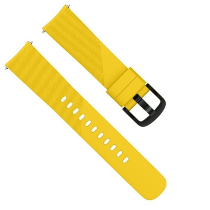 Curea silicon, compatibila Samsung Galaxy Watch3 40mm, telescoape Quick Release, Galben
