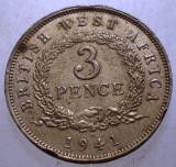 B.518 BRITISH WEST AFRICA COLONIE BRITANICA GEORGE VI 3 PENCE 1941 H