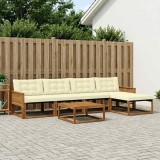 vidaXL Set de canapele de exterior cu pernă 6 pcs Natural și Crem 3381378