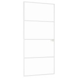 Cumpara ieftin Usa de interior alb 93x201,5 cm sticla securiz. / aluminiu slim