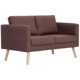 Cumpara ieftin Canapea cu 2 locuri, maro, material textil