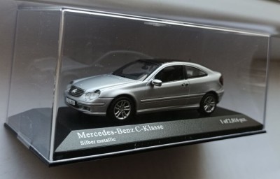 Macheta Mercedes Benz C-Class SportCoupe CL203 2001 silver - Minichamps 1/43 Coupe foto