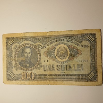 Di. 64 Bancnota 100 lei 1952 circulata foto