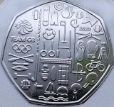 50 pence 2021 Marea Britanie, Team GB Olympics, Tokio 2020 , Brilliant unc, Capsula