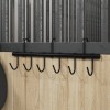 VidaXL Cuier pentru căpăstru cu 9 c&acirc;rlige pivotante, negru, oțel 172466
