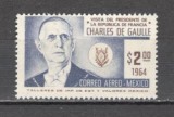 Mexic.1964 Posta aeriana-Vizita presedintelui Ch. de Gaulle GZ.45