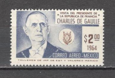 Mexic.1964 Posta aeriana-Vizita presedintelui Ch. de Gaulle PM.3