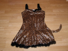 costum carnaval serbare animal pantera leopard pentru copii de 8-9-10 ani foto