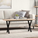 Gossi masa de cafea, cadru x, 110x40x45,5 cm, lemn masiv pin si fonta