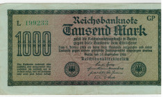 Bancnote Germania -1000 marci 1922 foto