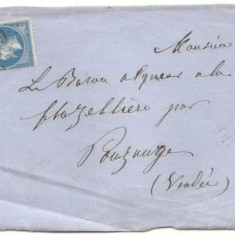 France - Postal History Rare Front Cover Yv.22 Pouzauge D.420
