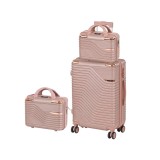 Set 3 Valize Rigide Leziter TraveLux Urban XIII Roz-Auriu - Mana, Medie, Trusa