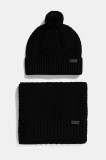Barbour pălărie si eșarfă culoarea negru, MGS0097