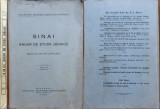 Sinai, anuar de studii judaice, redactor Dr. M. A. Halevy, volumul 3, 1931