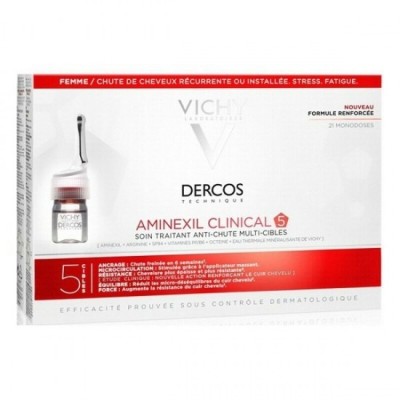Vichy Dercos Technique Aminexil Clinical 5 Ampule pentru păr pentru căderea părului pentru femei 21x6ml foto