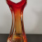 Vaza mid century sticla suflata Murano sommerso amberina