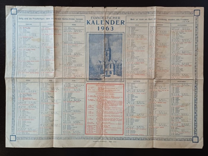 PM364N Evangelischer Kalender 1963, Sibiu