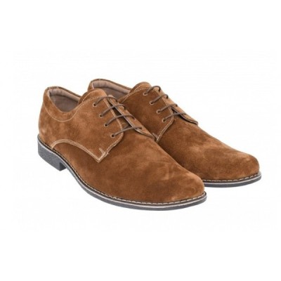 Pantofi barbati, eleganti, din piele naturala intoarsa, maro deschis - PAVELMD foto