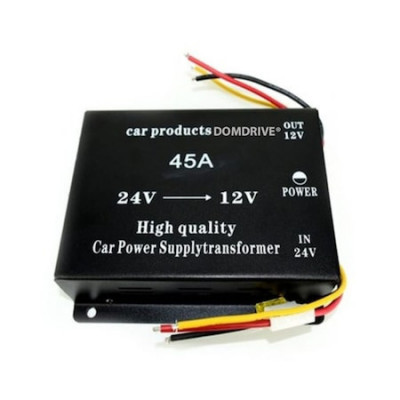 Convertor transformator auto 24V-12V, putere mare 45A foto