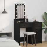 Masă de cosmetică cu LED, stejar negru, 50x41x140 cm