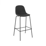 Cumpara ieftin Scaun bar tapiterie textil gri picioare metal negru Mariola 50x55x103 cm