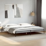 VidaXL Cadru de pat, gri sonoma, 180x200 cm, lemn prelucrat și metal