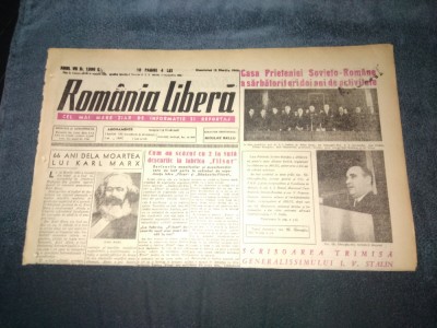 ZIARUL ROMANIA LIBERA 13 MARTIE 1949 ARLUS foto