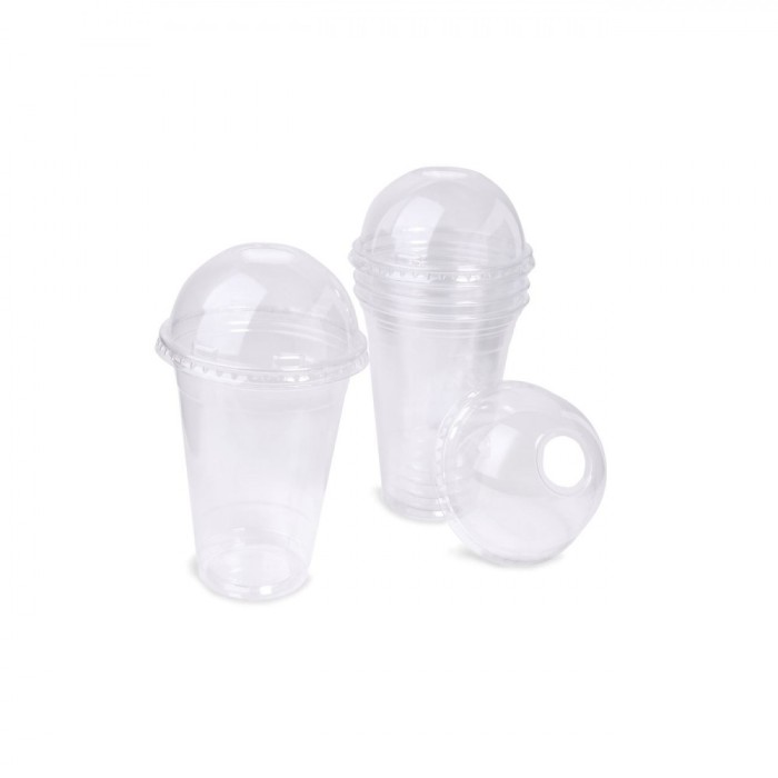 Pahare Unică Folosință, Set 15 Bucăți, Capacitate 480ml, Plastic Transparent