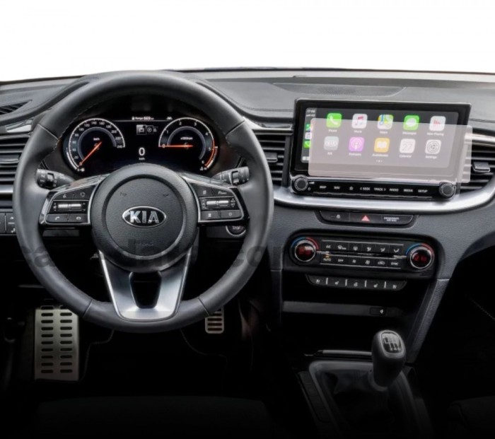 Folie Protectie Navigatie Kia XCeed 2019-2022, Duragon, protectie Display Navigatie, silicon Transparent, Anti-zgarieturi, kit instalare