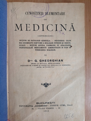 D-rul G. Gheorghian - Cunostinte elementare de medicina foto