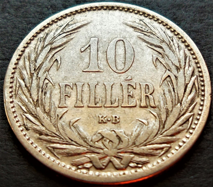 Moneda istorica 10 FILLER - AUSTRO-UNGARIA / UNGARIA, anul 1909 * cod 819