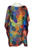 Rochie Poncho Dama Dacali, Rosu/Bleumarin, One Size, Vascoza/Matase, Lungime Midi, Rochie de Vara