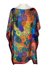 Rochie tip poncho T dama, Dacali, rosu/bleumarin, one size