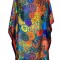 Rochie tip poncho T dama, Dacali, rosu/bleumarin, one size