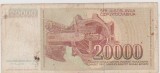 BANCNOTA 20000 DINARI 1 V 1987 JUGOSLAVIA / F