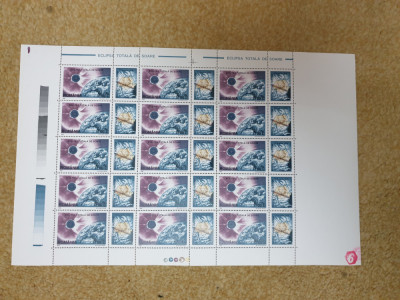 Cola timbre Rom&amp;acirc;nia eclipsa totală de doare 1999 mnh foto