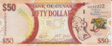 Bancnota Guyana 50 Dolari 2016 - P41 UNC ( comemorativa )