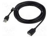 Cablul USB 2.0 VENTION 0,5m Negru cu USB A Soclu și Mufă Nichelat