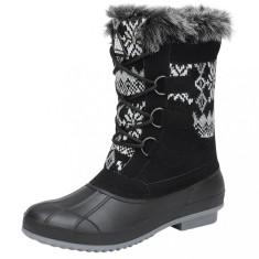 Cizme de zapada pentru femei, cu interior din blana artificiala, impermeabile, rezistente, antiderapante, confortabile, culoare neagra, marimea 40 Neg