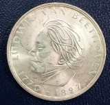 (A158) MONEDA DIN ARGINT GERMANIA - 5 MARK 1970, LIT. F, 200 ANI DE LA NASTEREA LUI BEETHOVEN